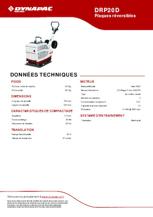 Rüttelplatten, reversibel Dynapac DRP20D
