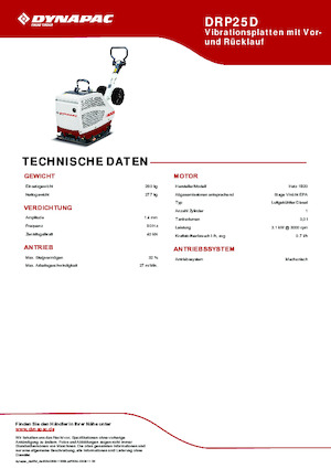 Rüttelplatten, reversibel Dynapac DRP25D