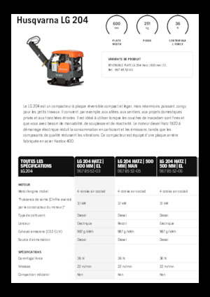 Rüttelplatten, reversibel Husqvarna LG 204