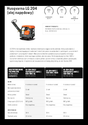 Rüttelplatten, reversibel Husqvarna LG 204