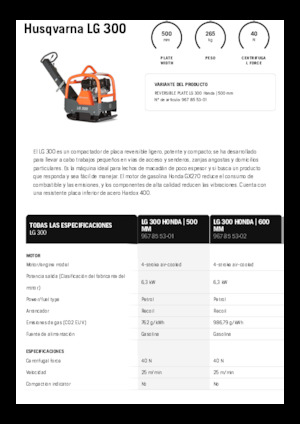 Rüttelplatten, reversibel Husqvarna LG 300