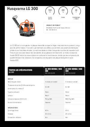 Rüttelplatten, reversibel Husqvarna LG 300