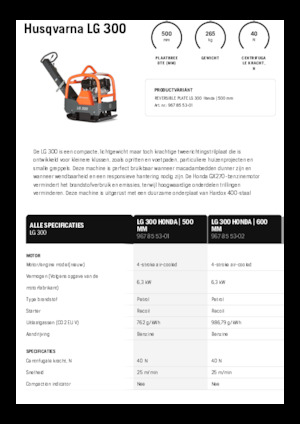 Rüttelplatten, reversibel Husqvarna LG 300