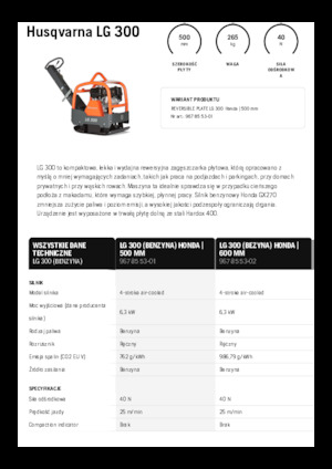 Rüttelplatten, reversibel Husqvarna LG 300