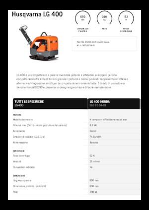 Rüttelplatten, reversibel Husqvarna LG 400