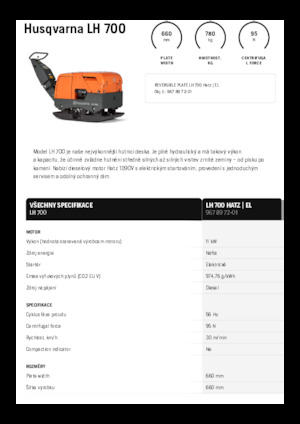 Rüttelplatten, reversibel Husqvarna LH 700