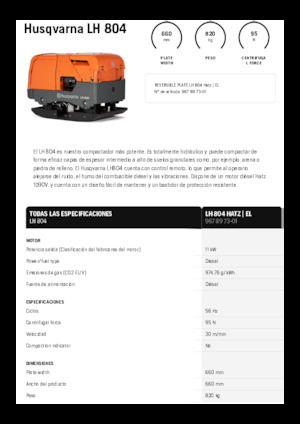 Rüttelplatten, reversibel Husqvarna LH 804