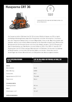 Rotationsglätter (Doppel) besitzbar Husqvarna CRT 36