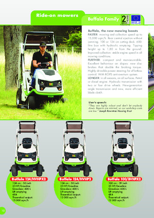 Aufsitzrasenmäher, Rasen- und Gartentraktoren Etesia BUFFALO 100 BPHP2