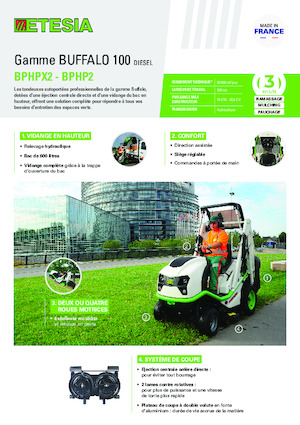 Aufsitzrasenmäher, Rasen- und Gartentraktoren Etesia BUFFALO 100 BPHPX2