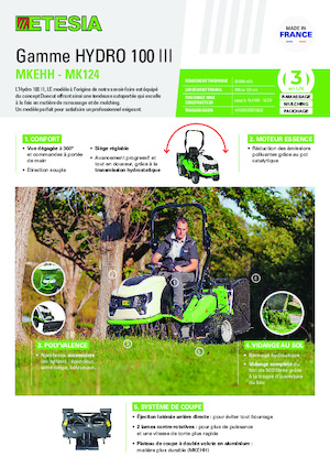 Aufsitzrasenmäher, Rasen- und Gartentraktoren Etesia HYDRO 100 MK124