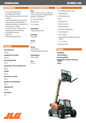 Teleskopen starr JLG 2505