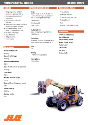 Teleskopen starr JLG 4009 PS