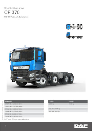 Fahrgestell DAF CF 370 FAD Construction
