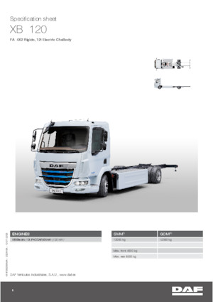 Fahrgestell DAF XB 120 FA 12t Electric ChsBody