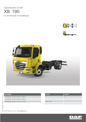 Fahrgestell DAF XB 190 FA 16t RoadSweeper