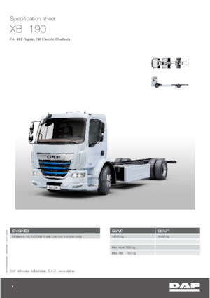 Fahrgestell DAF XB 190 FA 19t Electric ChsBody