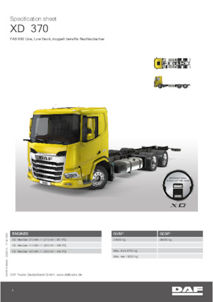 Fahrgestell DAF XD 370 FAS Low Deck