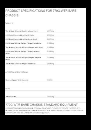 Muldenkipper-SKW Caterpillar 770G WTR Bare chassis