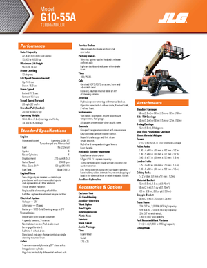 Teleskopen starr JLG G 10-55 A