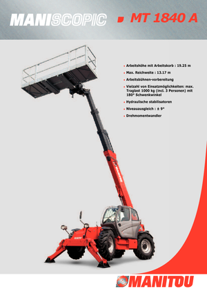 Teleskopen starr Manitou MT 1840 A