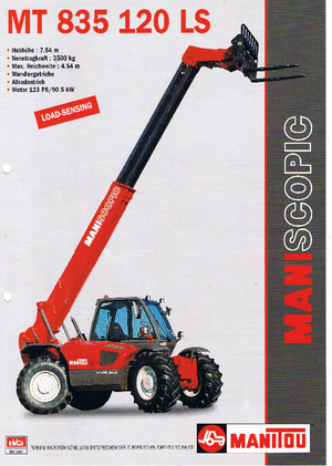 Teleskopen starr Manitou MT 835 T 120 LS