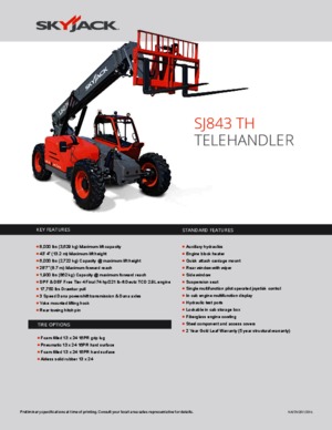 Teleskopen starr Skyjack SJ843 TH