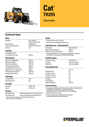 Teleskopen starr Caterpillar TH255