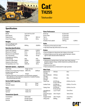 Teleskopen starr Caterpillar TH255