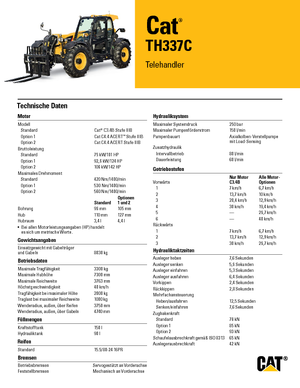 Teleskopen starr Caterpillar TH337C
