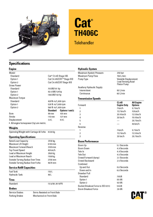 Teleskopen starr Caterpillar TH406C