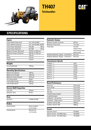 Teleskopen starr Caterpillar TH407