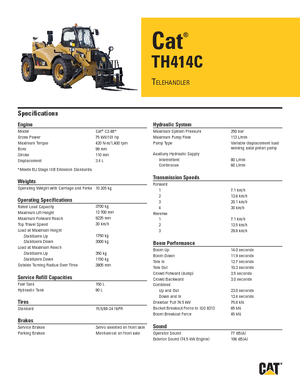 Teleskopen starr Caterpillar TH414C
