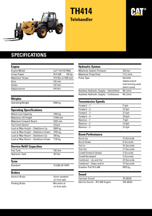 Teleskopen starr Caterpillar TH414
