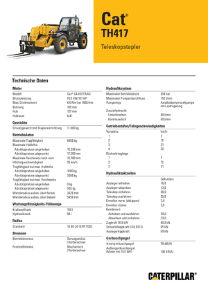 Teleskopen starr Caterpillar TH417