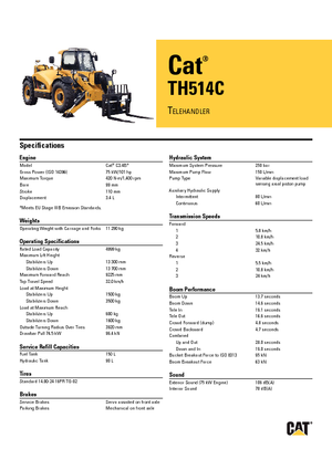 Teleskopen starr Caterpillar TH514C