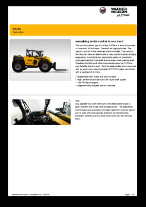 Teleskopen starr Wacker Neuson TH744
