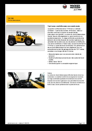 Teleskopen starr Wacker Neuson TH744