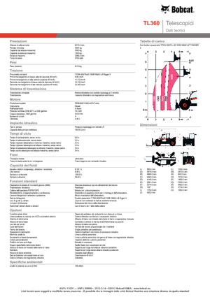 Teleskopen starr Bobcat TL 360