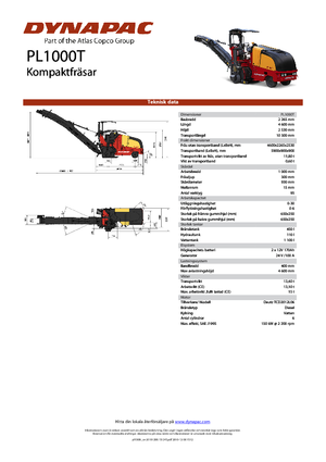 Straßenfräsen Dynapac PL 1000 T