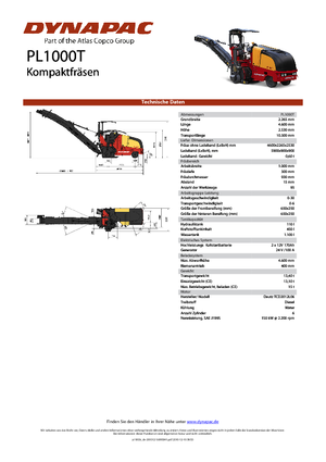 Straßenfräsen Dynapac PL 1000 T