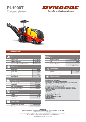 Straßenfräsen Dynapac PL 1000 T