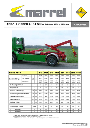 Abroll-Kipper Marrel AL 14 DIN 51 B