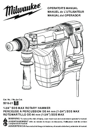 Bohrhämmer Milwaukee 5518-21