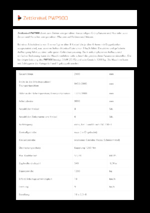 Rotorzettwender Pronar PWP 900