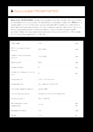 Rotorzettwender Pronar PWP 900