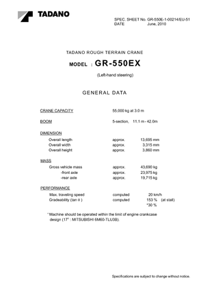 RT-Krane Tadano GR 550 EX