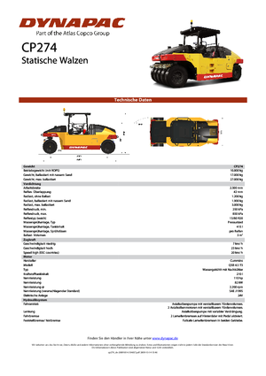 Gummiradwalzen Dynapac CP 274