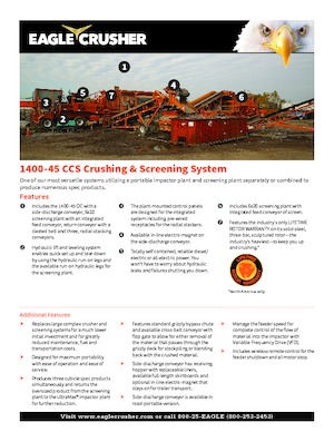 Bauschutt-Recyclinganlagen Eagle Crusher 1400-45 CCS