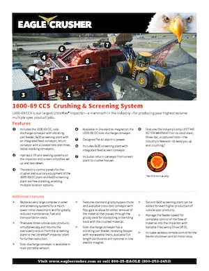 Bauschutt-Recyclinganlagen Eagle Crusher 1600-69 CCS